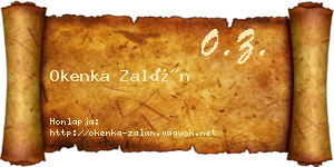 Okenka Zalán névjegykártya